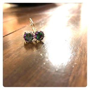 18K White Gold Plated Mystic Topaz Earrings